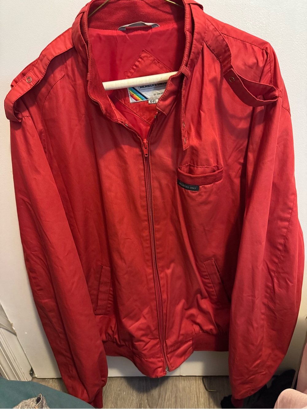 Members Only Red Zip-Front Bomber Jacket